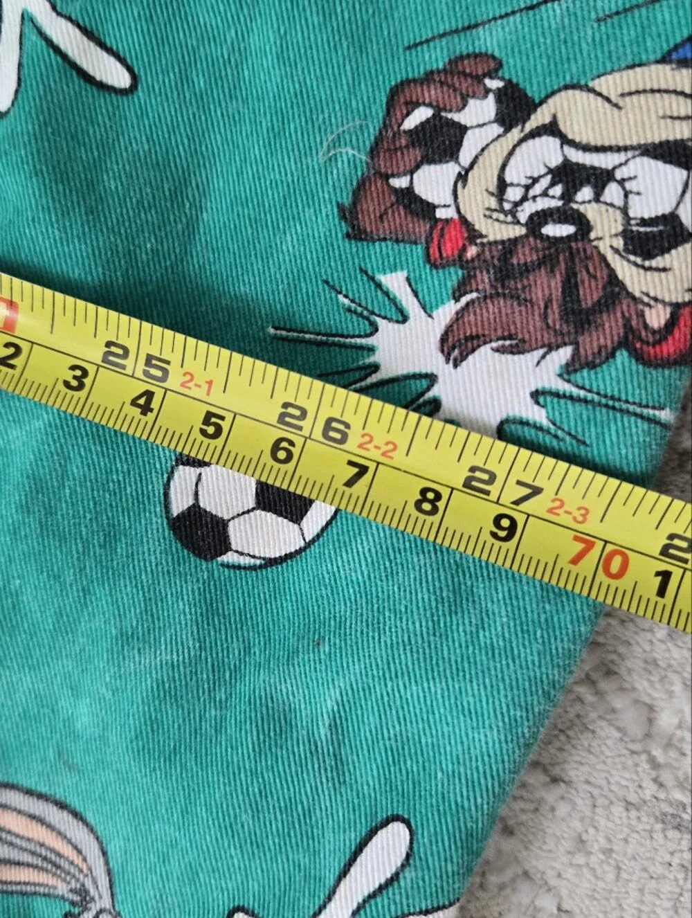Vintage 90s Looney Tunes Tazmanian Devil Bugs Bunny Soccer Turquoise Pillowcase